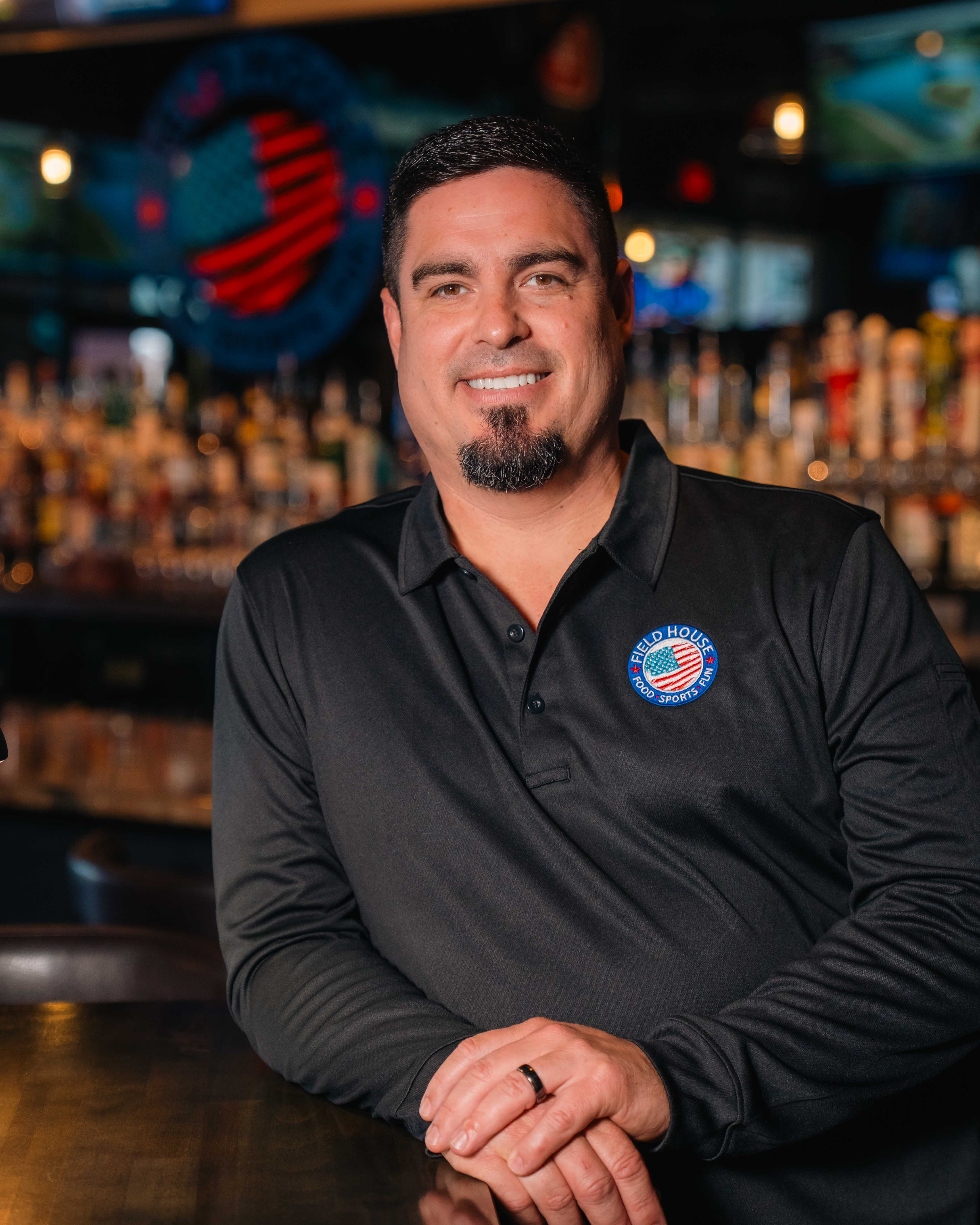 Nick Diaz smiling headshot from the bar perspective from Field House
