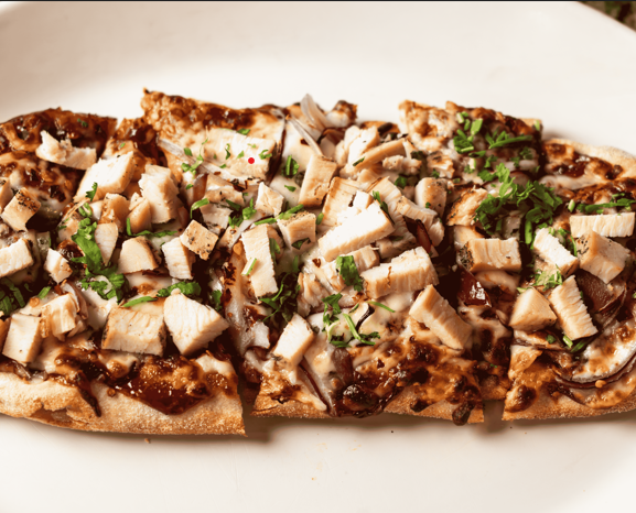 barbecue chicken flatbread